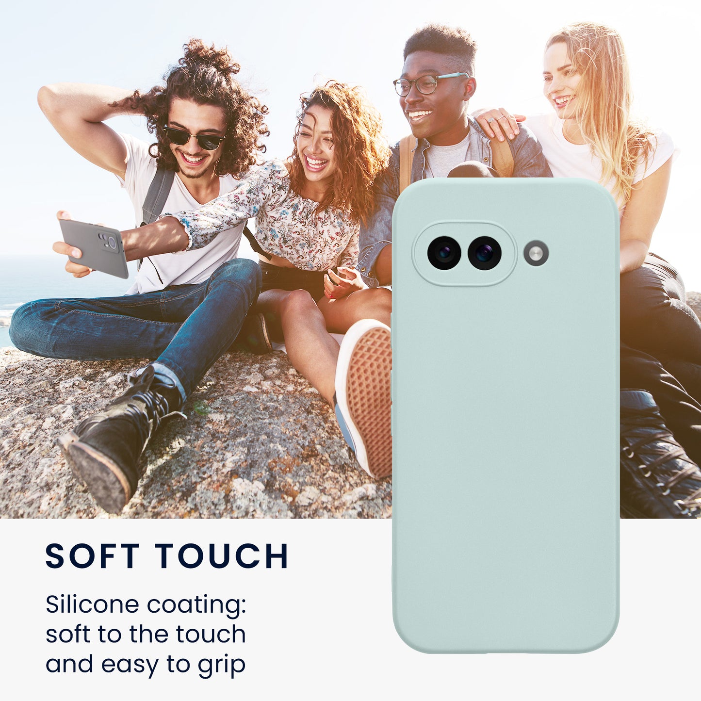 kwmobile Handyhülle für Google Pixel 9a Hülle - weiches Handy Silikon Case - Schutzhülle Cover