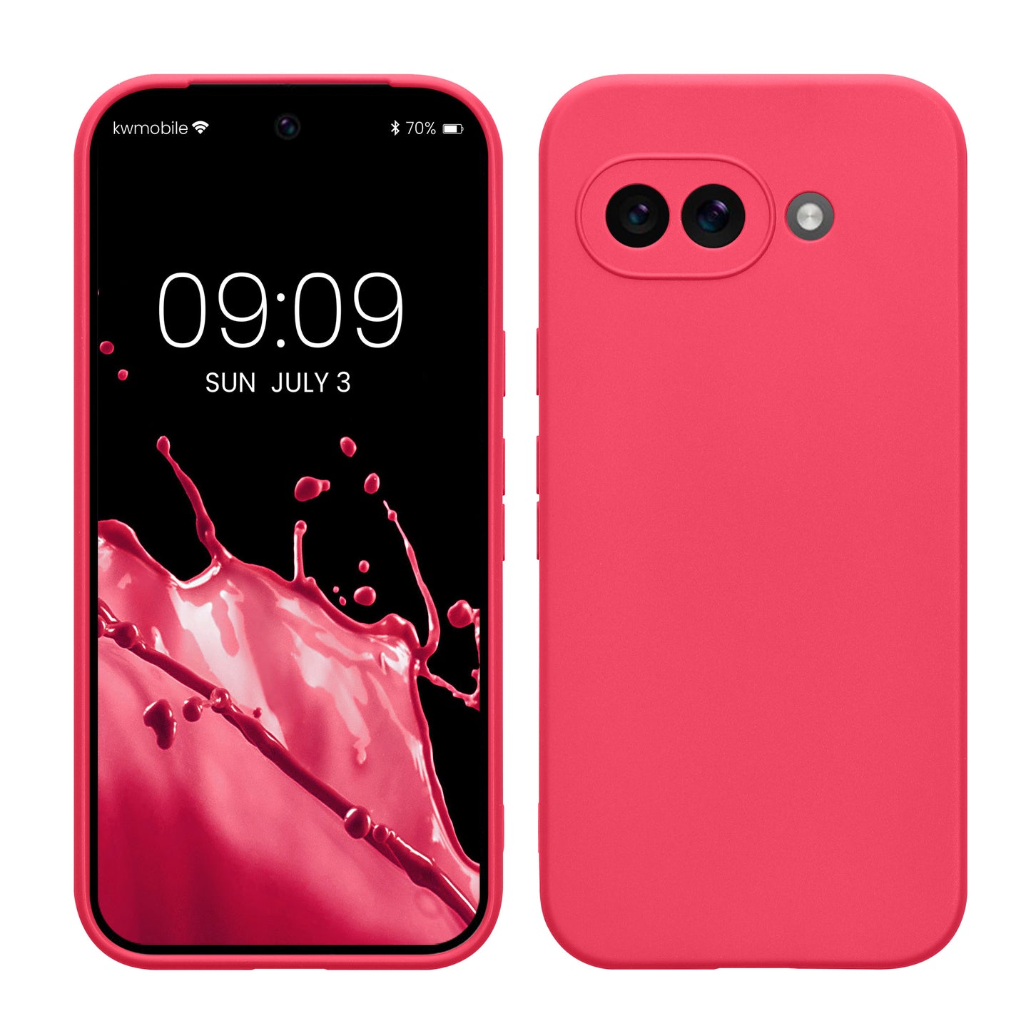 kwmobile Handyhülle für Google Pixel 9a Hülle - weiches Handy Silikon Case - Schutzhülle Cover - Neon Pink Neon Pink  