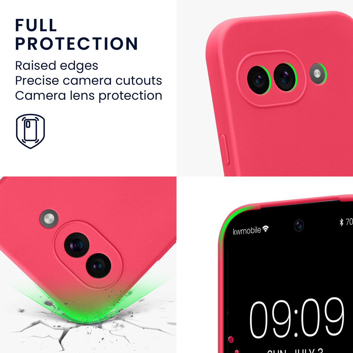 kwmobile Handyhülle für Google Pixel 9a Hülle - weiches Handy Silikon Case - Schutzhülle Cover