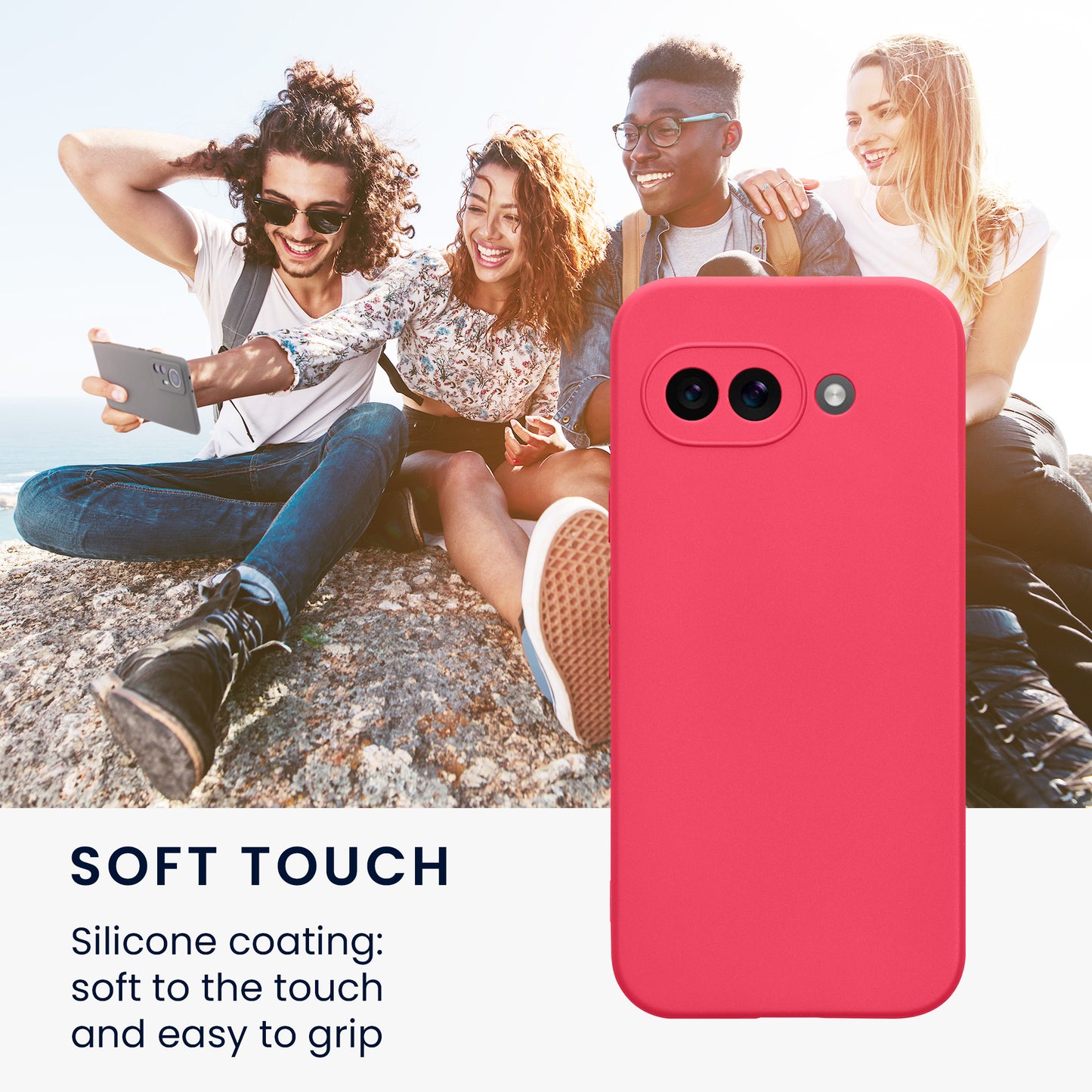 kwmobile Handyhülle für Google Pixel 9a Hülle - weiches Handy Silikon Case - Schutzhülle Cover