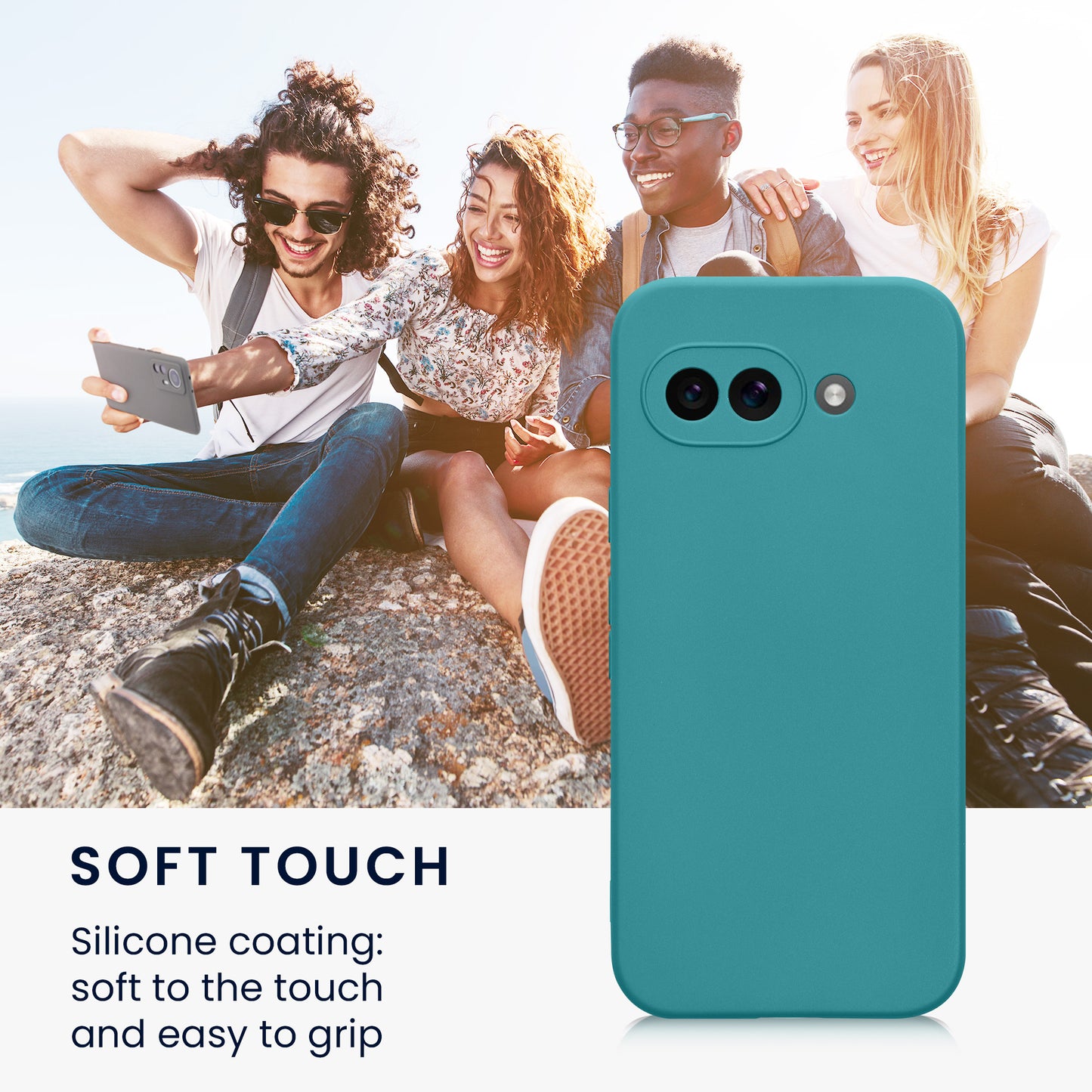 kwmobile Handyhülle für Google Pixel 9a Hülle - weiches Handy Silikon Case - Schutzhülle Cover