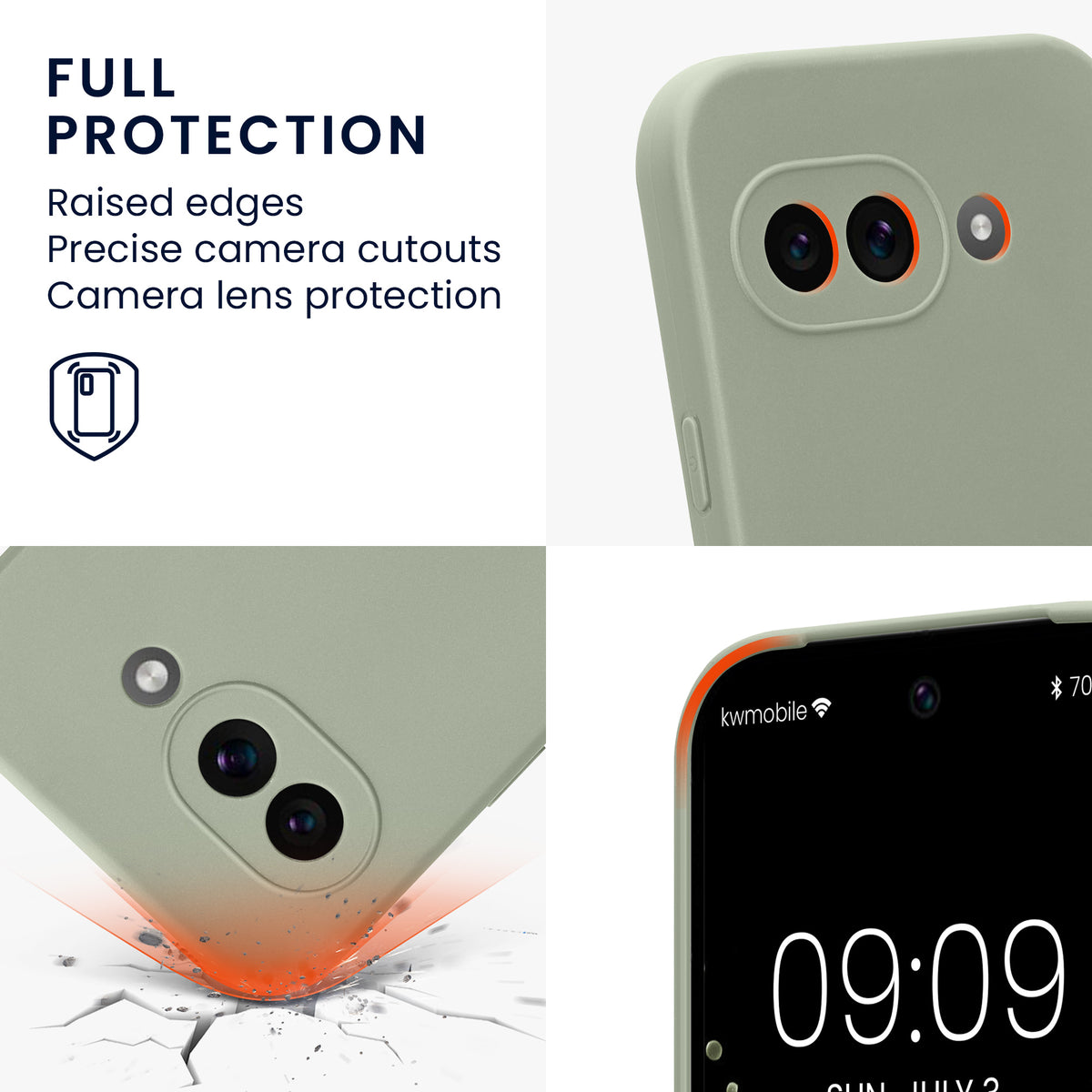 kwmobile Handyhülle für Google Pixel 9a Hülle - weiches Handy Silikon Case - Schutzhülle Cover