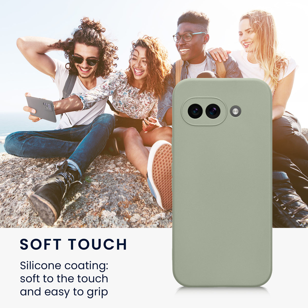 kwmobile Handyhülle für Google Pixel 9a Hülle - weiches Handy Silikon Case - Schutzhülle Cover