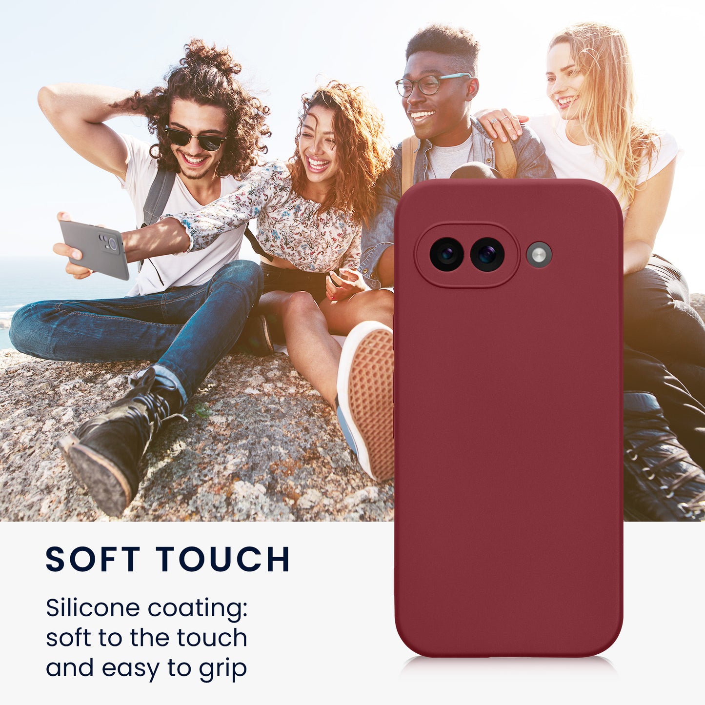 kwmobile Handyhülle für Google Pixel 9a Hülle - weiches Handy Silikon Case - Schutzhülle Cover
