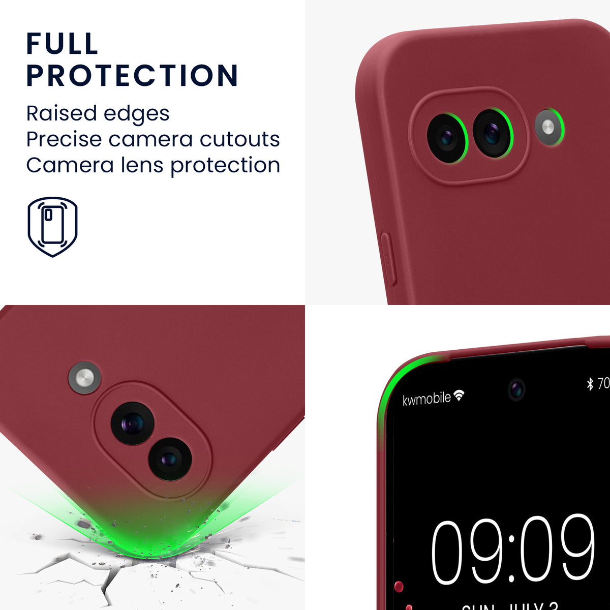 kwmobile Handyhülle für Google Pixel 9a Hülle - weiches Handy Silikon Case - Schutzhülle Cover