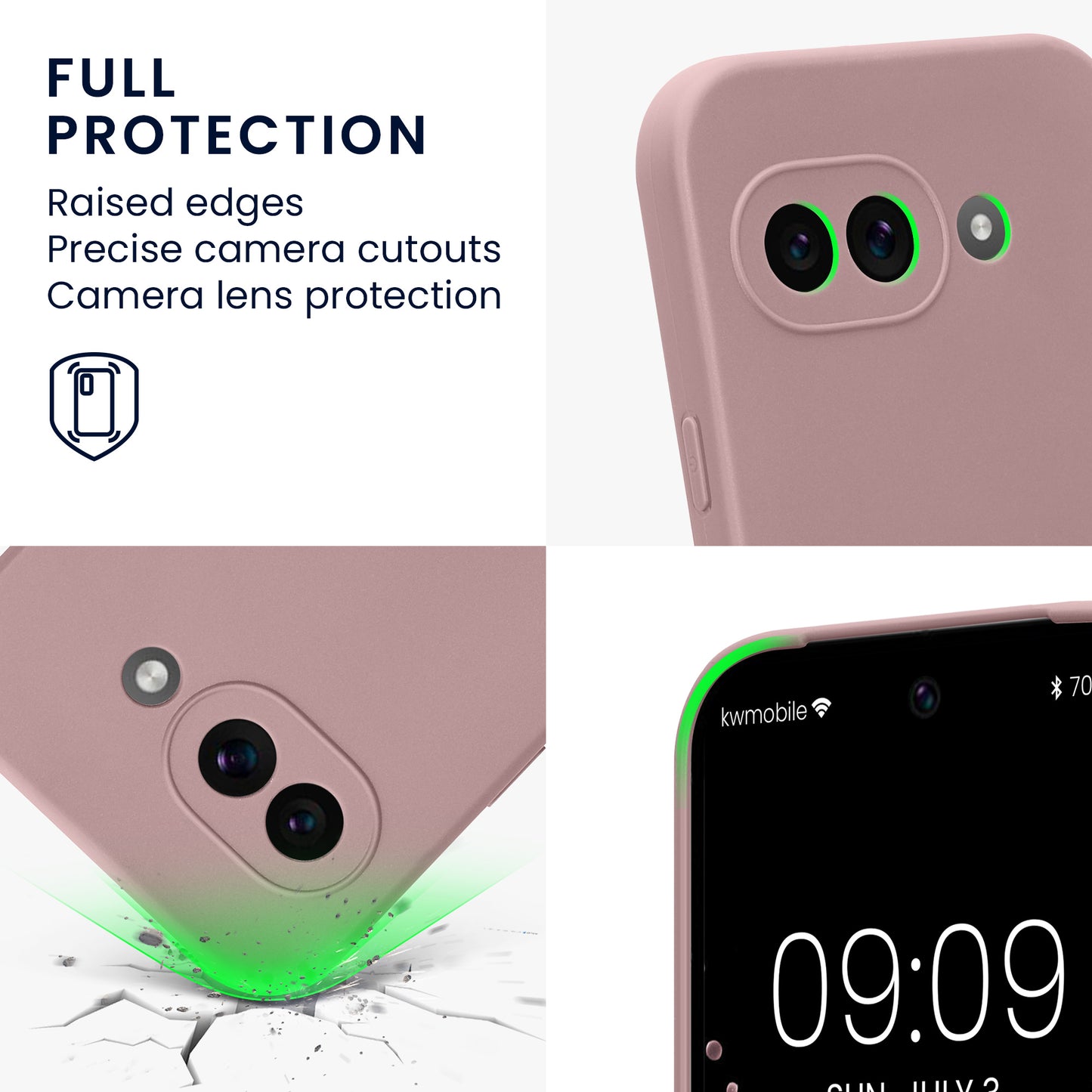 kwmobile Handyhülle für Google Pixel 9a Hülle - weiches Handy Silikon Case - Schutzhülle Cover