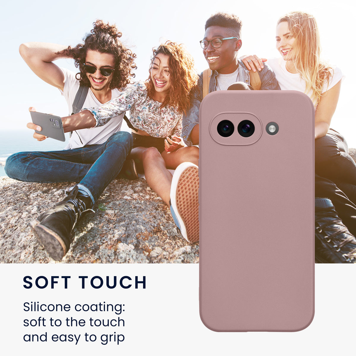 kwmobile Handyhülle für Google Pixel 9a Hülle - weiches Handy Silikon Case - Schutzhülle Cover