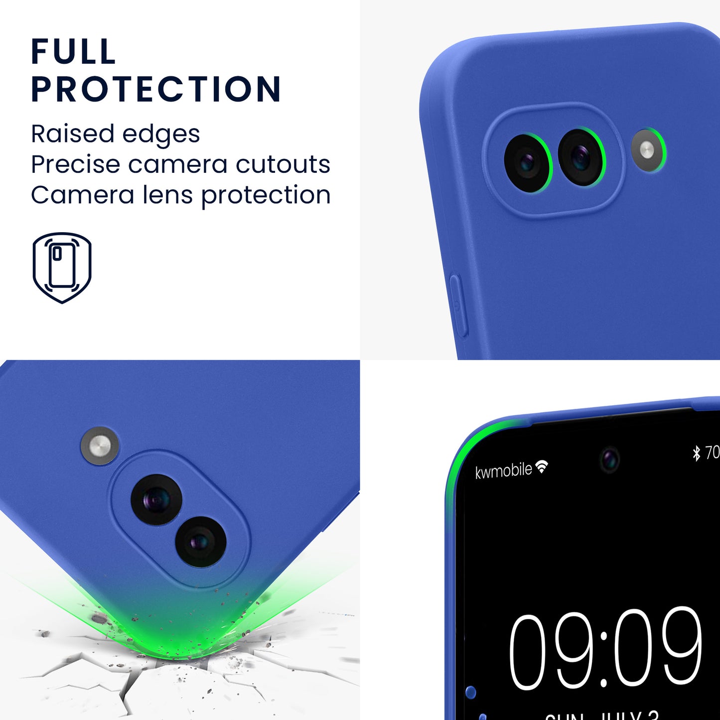 kwmobile Handyhülle für Google Pixel 9a Hülle - weiches Handy Silikon Case - Schutzhülle Cover