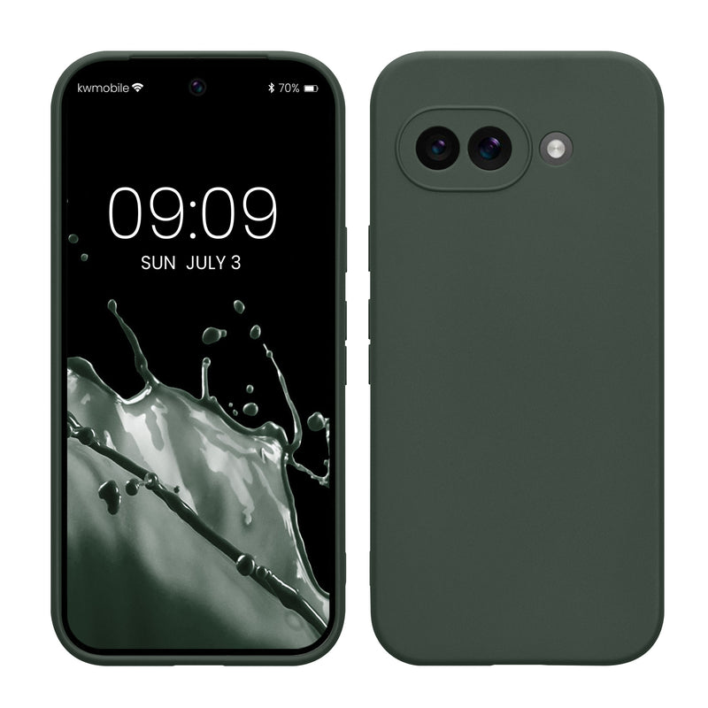 kwmobile Handyhülle für Google Pixel 9a Hülle - weiches Handy Silikon Case - Schutzhülle Cover - Moosgrün Moosgrün  