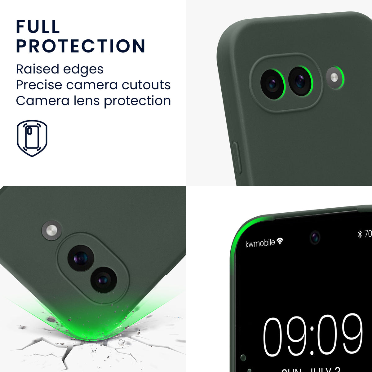 kwmobile Handyhülle für Google Pixel 9a Hülle - weiches Handy Silikon Case - Schutzhülle Cover