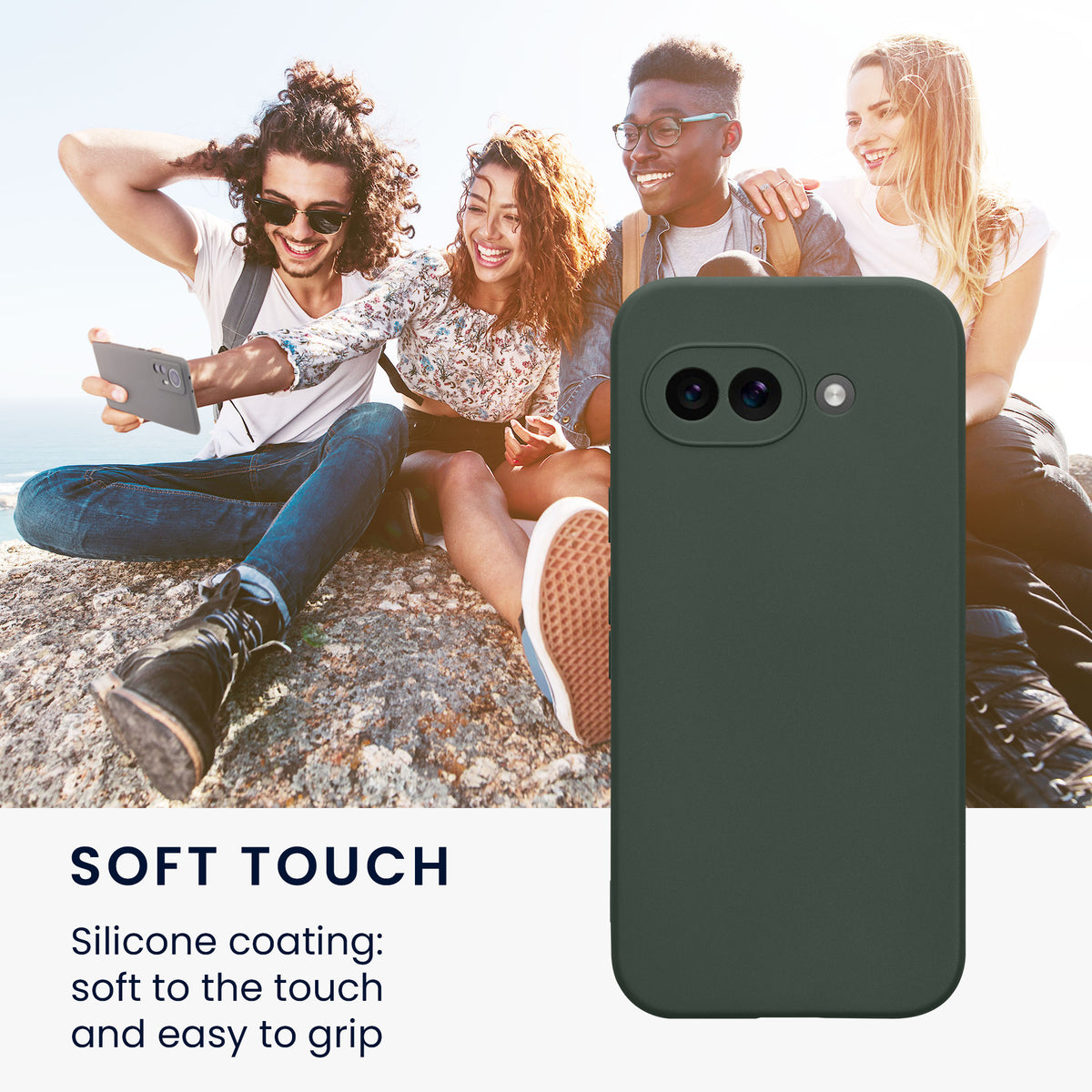 kwmobile Handyhülle für Google Pixel 9a Hülle - weiches Handy Silikon Case - Schutzhülle Cover