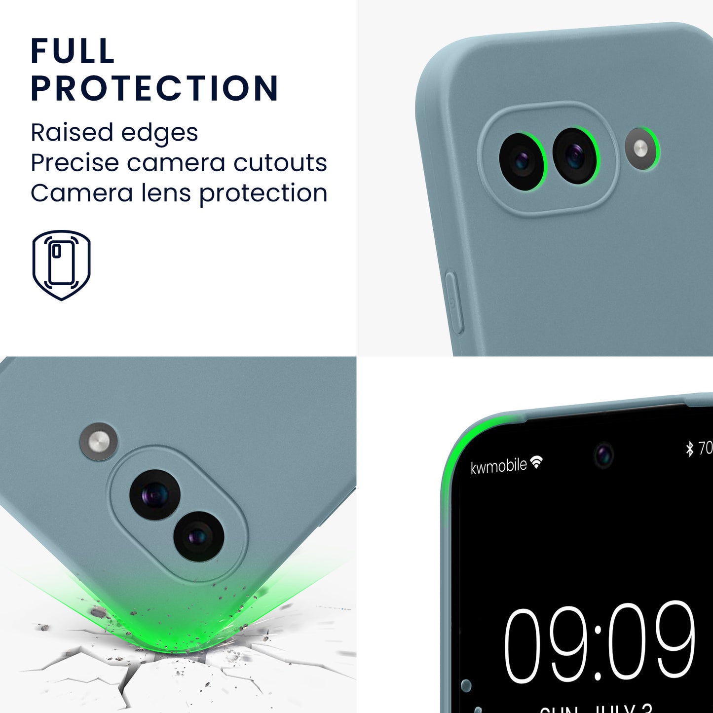 kwmobile Handyhülle für Google Pixel 9a Hülle - weiches Handy Silikon Case - Schutzhülle Cover