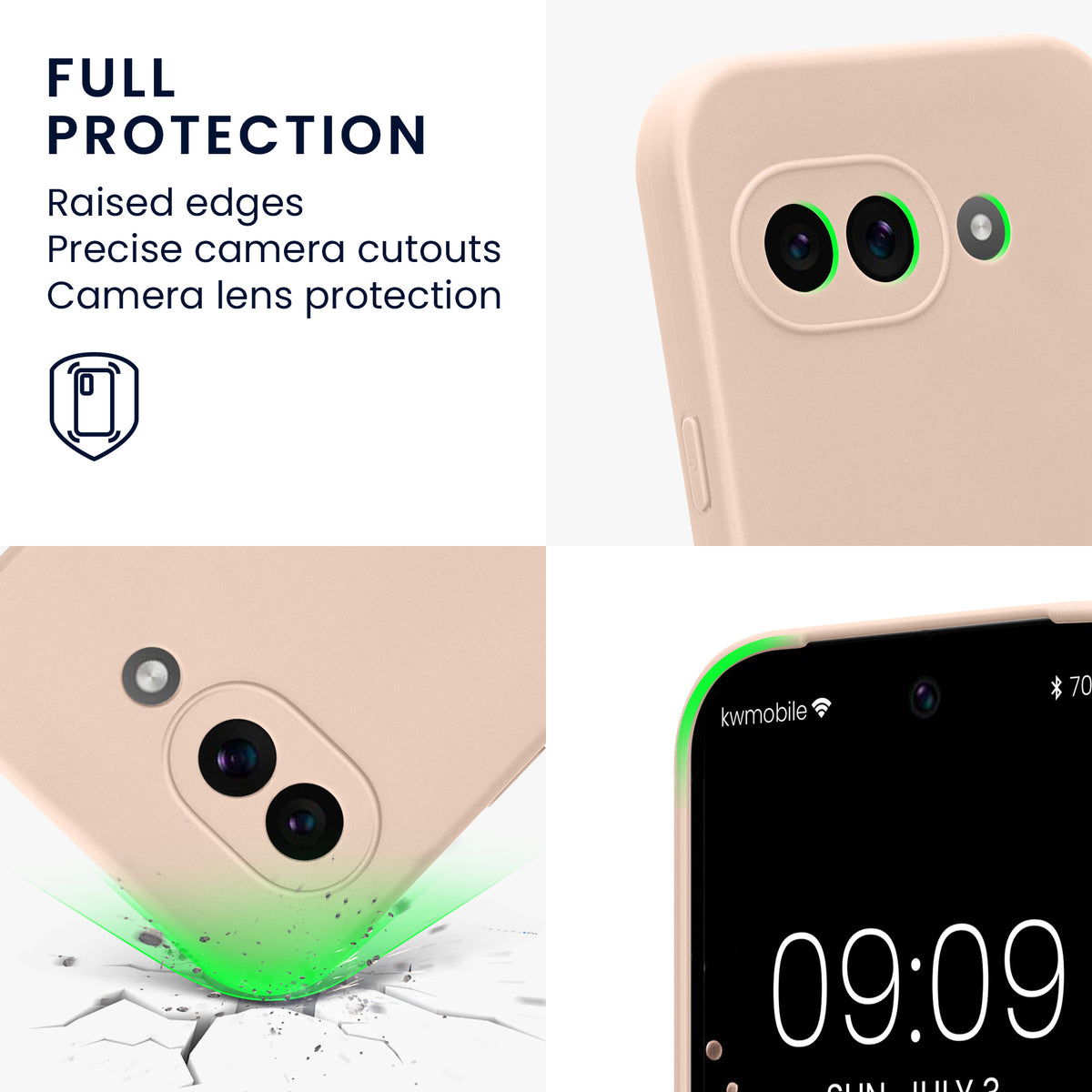 kwmobile Handyhülle für Google Pixel 9a Hülle - weiches Handy Silikon Case - Schutzhülle Cover