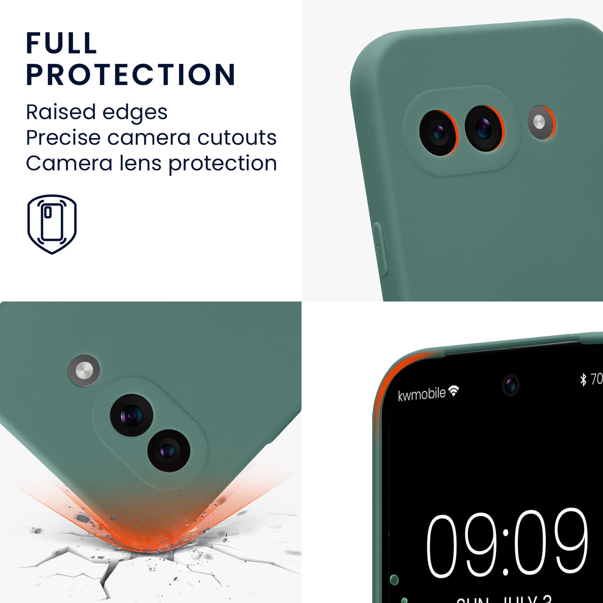 kwmobile Handyhülle für Google Pixel 9a Hülle - weiches Handy Silikon Case - Schutzhülle Cover