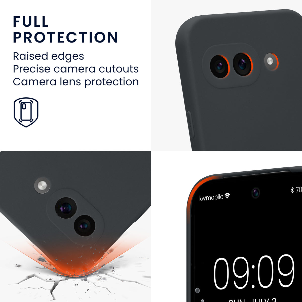 kwmobile Handyhülle für Google Pixel 9a Hülle - weiches Handy Silikon Case - Schutzhülle Cover