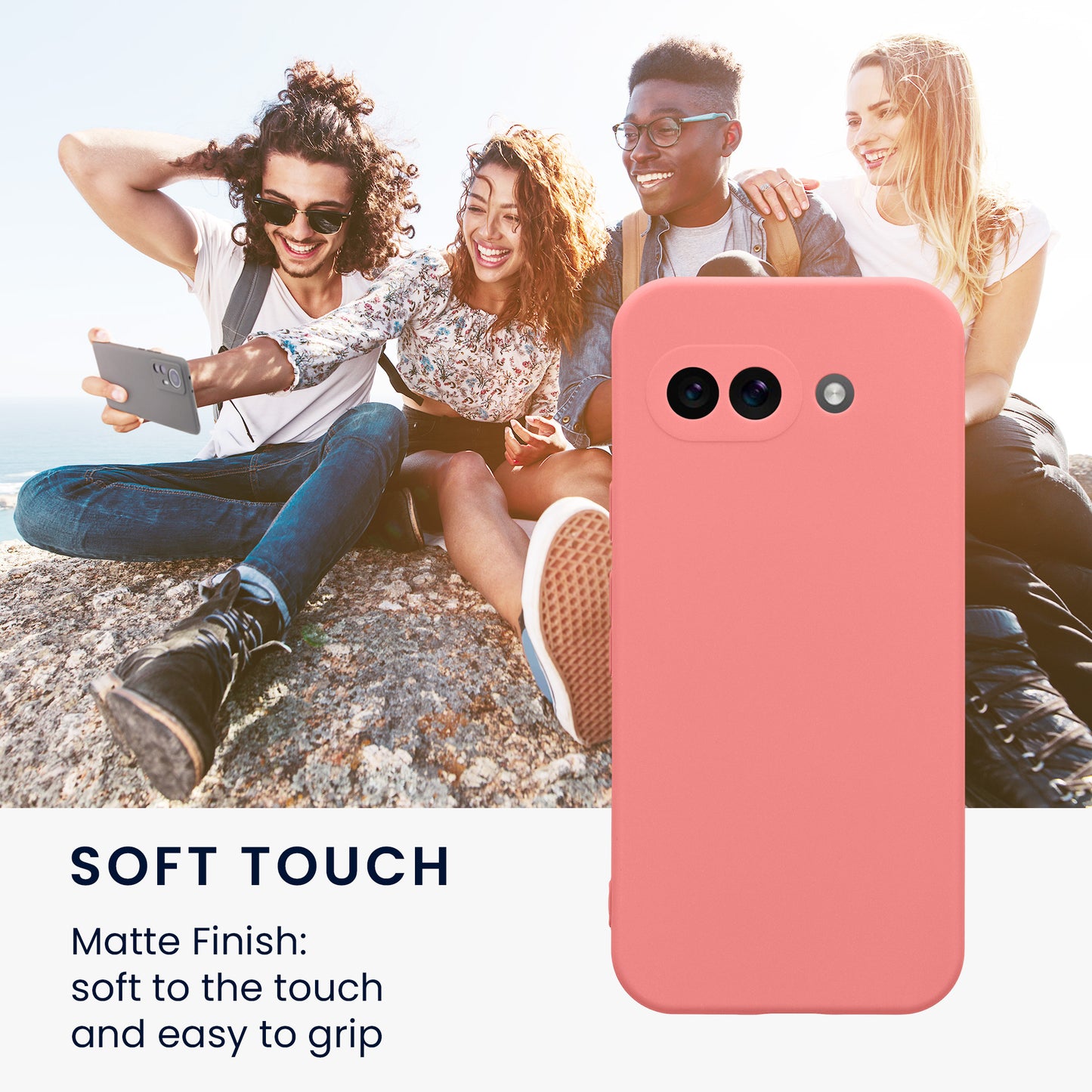 kwmobile Handyhülle für Google Pixel 9a Hülle - weiches Handy Silikon Case - Schutzhülle Cover