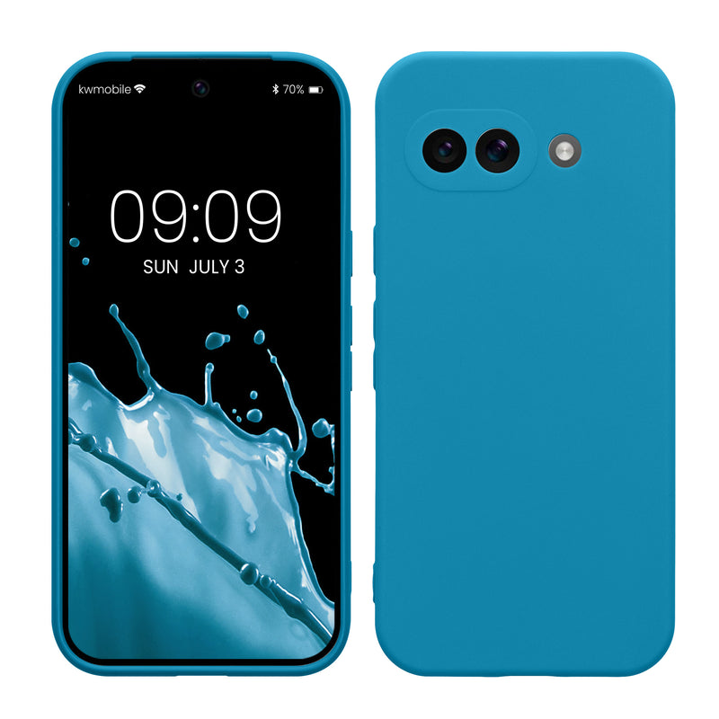kwmobile Handyhülle für Google Pixel 9a Hülle - weiches Handy Silikon Case - Schutzhülle Cover - Karibikblau Karibikblau  