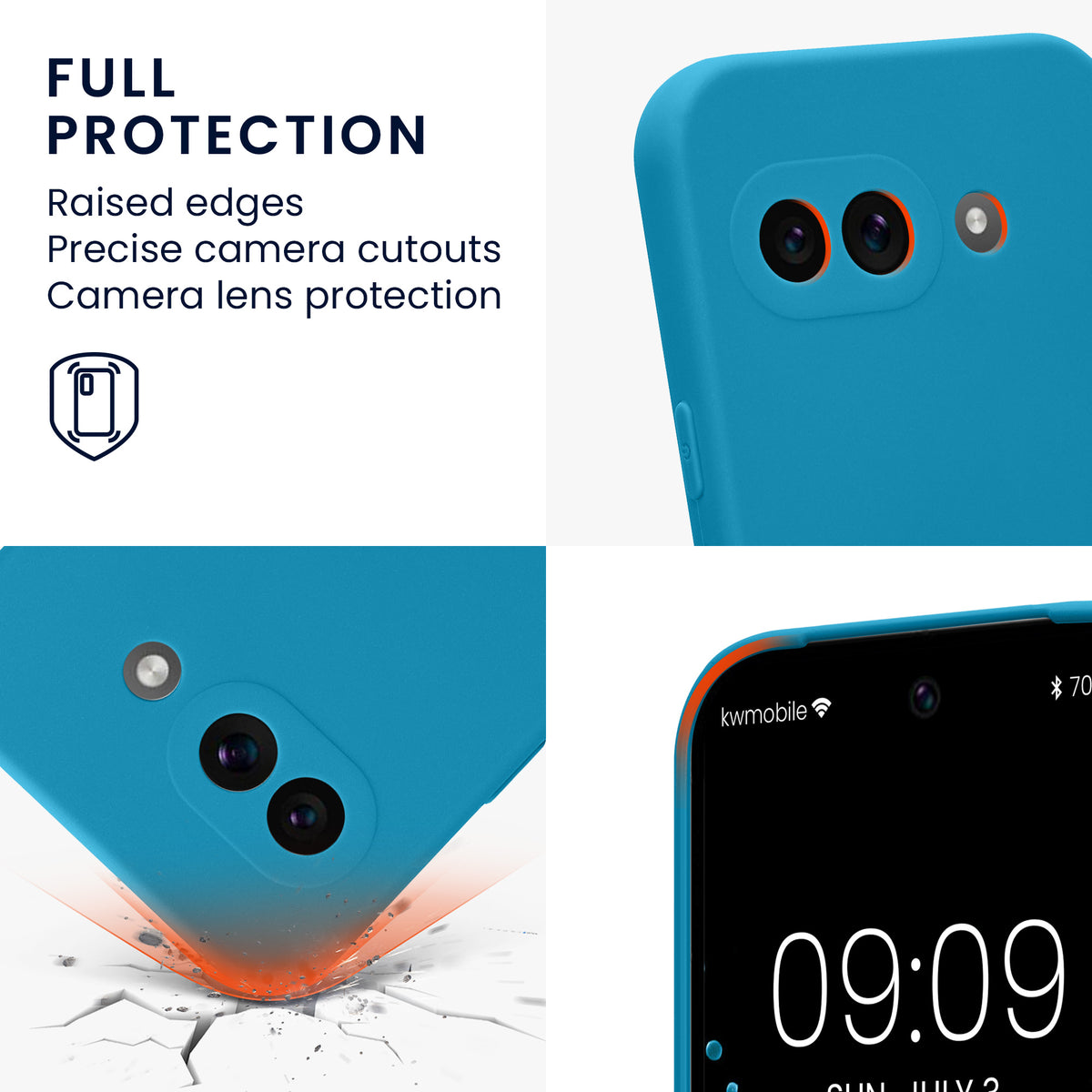 kwmobile Handyhülle für Google Pixel 9a Hülle - weiches Handy Silikon Case - Schutzhülle Cover