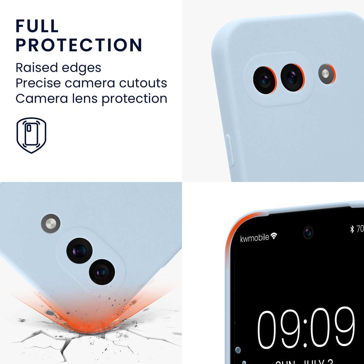 kwmobile Handyhülle für Google Pixel 9a Hülle - weiches Handy Silikon Case - Schutzhülle Cover
