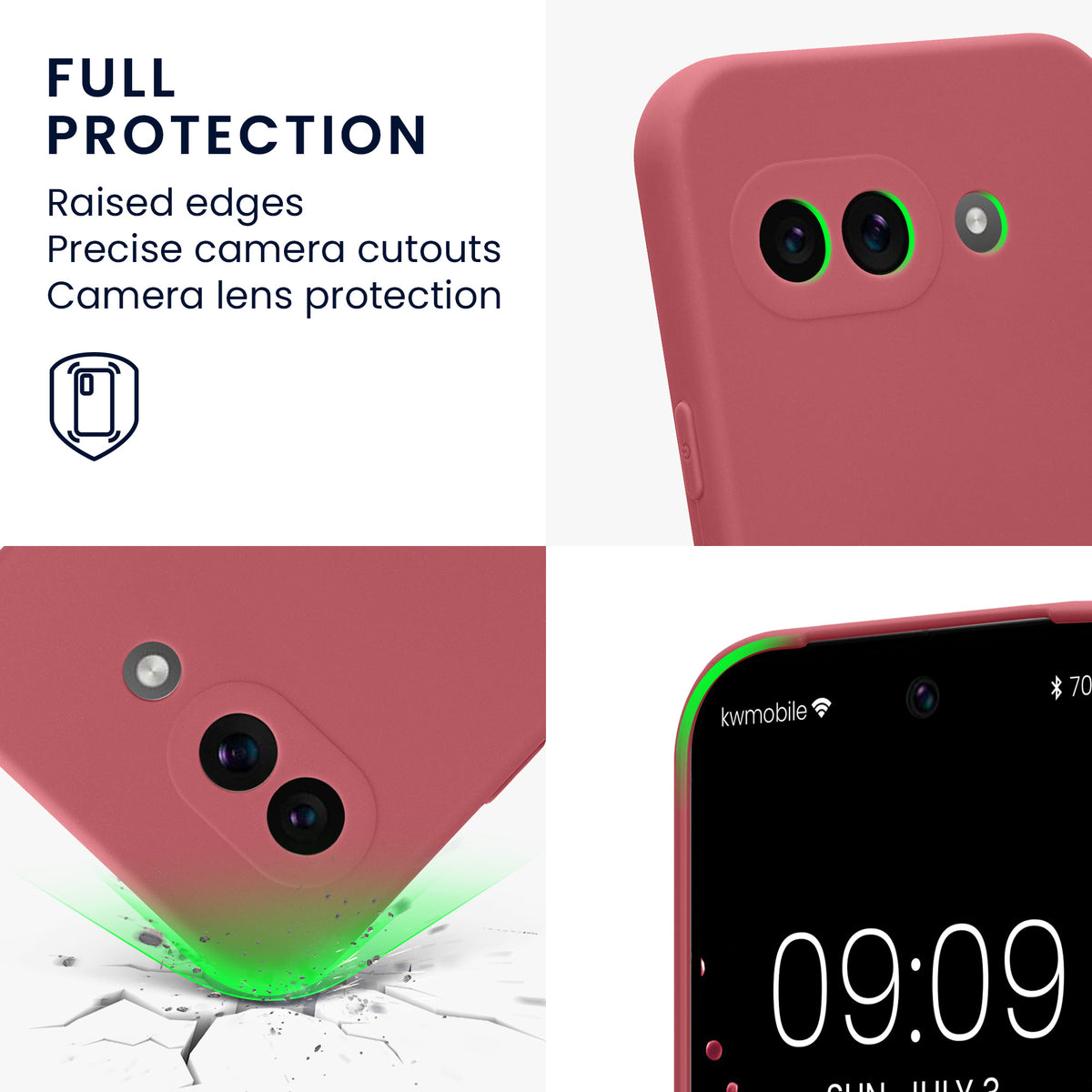 kwmobile Handyhülle für Google Pixel 9a Hülle - weiches Handy Silikon Case - Schutzhülle Cover