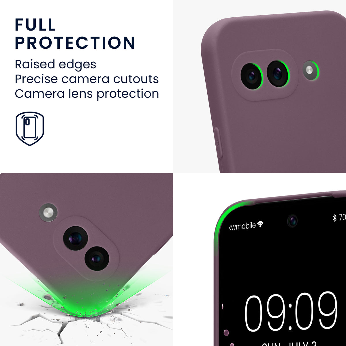 kwmobile Handyhülle für Google Pixel 9a Hülle - weiches Handy Silikon Case - Schutzhülle Cover