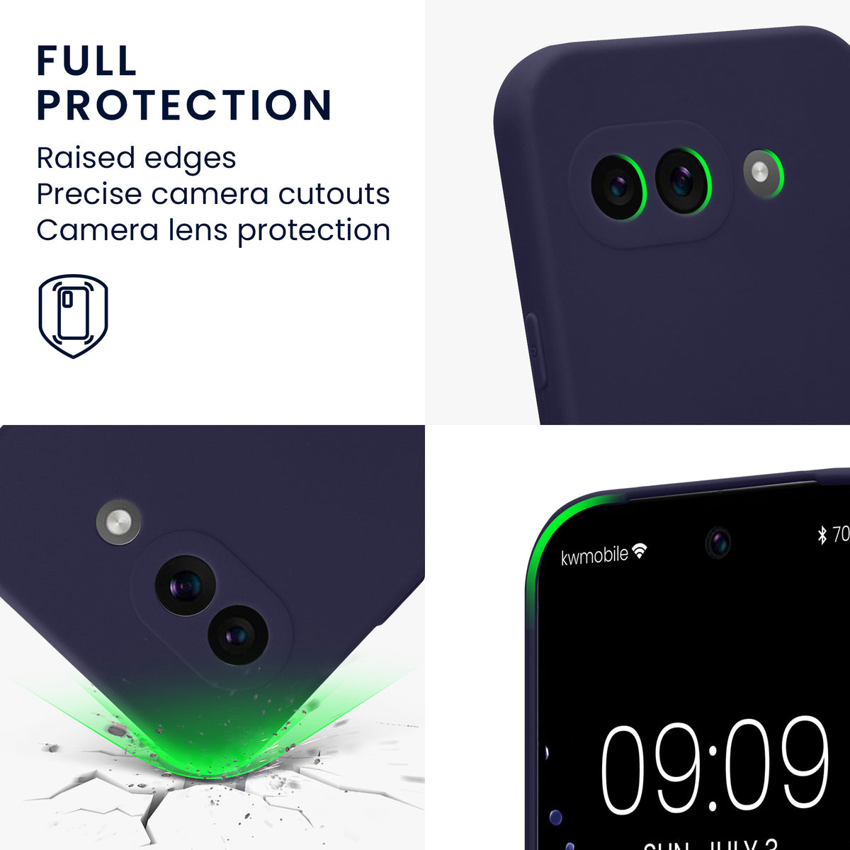 kwmobile Handyhülle für Google Pixel 9a Hülle - weiches Handy Silikon Case - Schutzhülle Cover