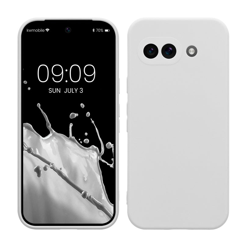 kwmobile Handyhülle für Google Pixel 9a Hülle - weiches Handy Silikon Case - Schutzhülle Cover - Weiß matt Weiß matt  