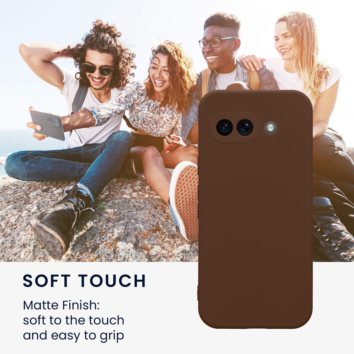 kwmobile Handyhülle für Google Pixel 9a Hülle - weiches Handy Silikon Case - Schutzhülle Cover
