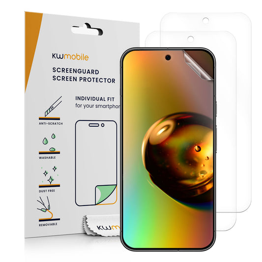 kwmobile 3x Displayschutzfolie kompatibel mit Google Pixel 10 Pro XL / Pixel 9 Pro XL Folie - klare Schutzfolien Set in transparent Transparent  