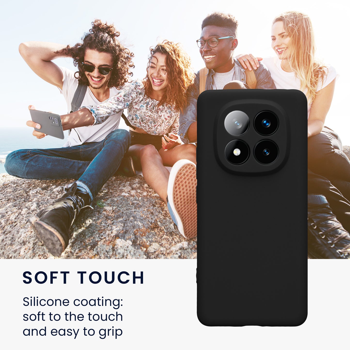 kwmobile Handyhülle für Xiaomi Redmi Note 14 Pro+ 5G / Redmi Note 14 Pro Plus 5G Hülle - weiches Handy Silikon Case - Schutzhülle Cover
