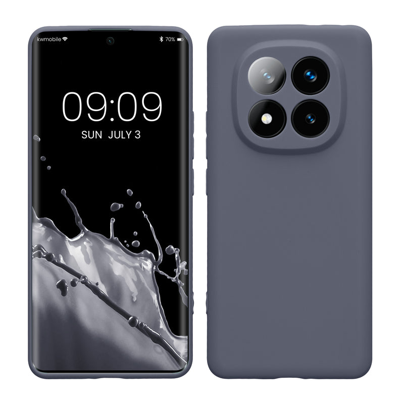 kwmobile Handyhülle für Xiaomi Redmi Note 14 Pro+ 5G / Redmi Note 14 Pro Plus 5G Hülle - weiches Handy Silikon Case - Schutzhülle Cover - Blaugrau Blaugrau  