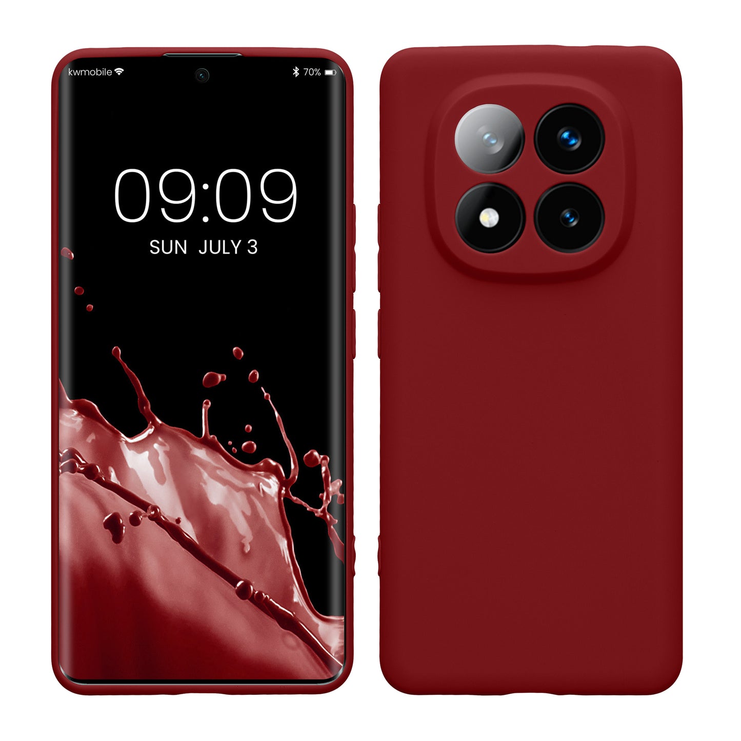 kwmobile Handyhülle für Xiaomi Redmi Note 14 Pro+ 5G / Redmi Note 14 Pro Plus 5G Hülle - weiches Handy Silikon Case - Schutzhülle Cover - Rhabarber Rot Rhabarber Rot  