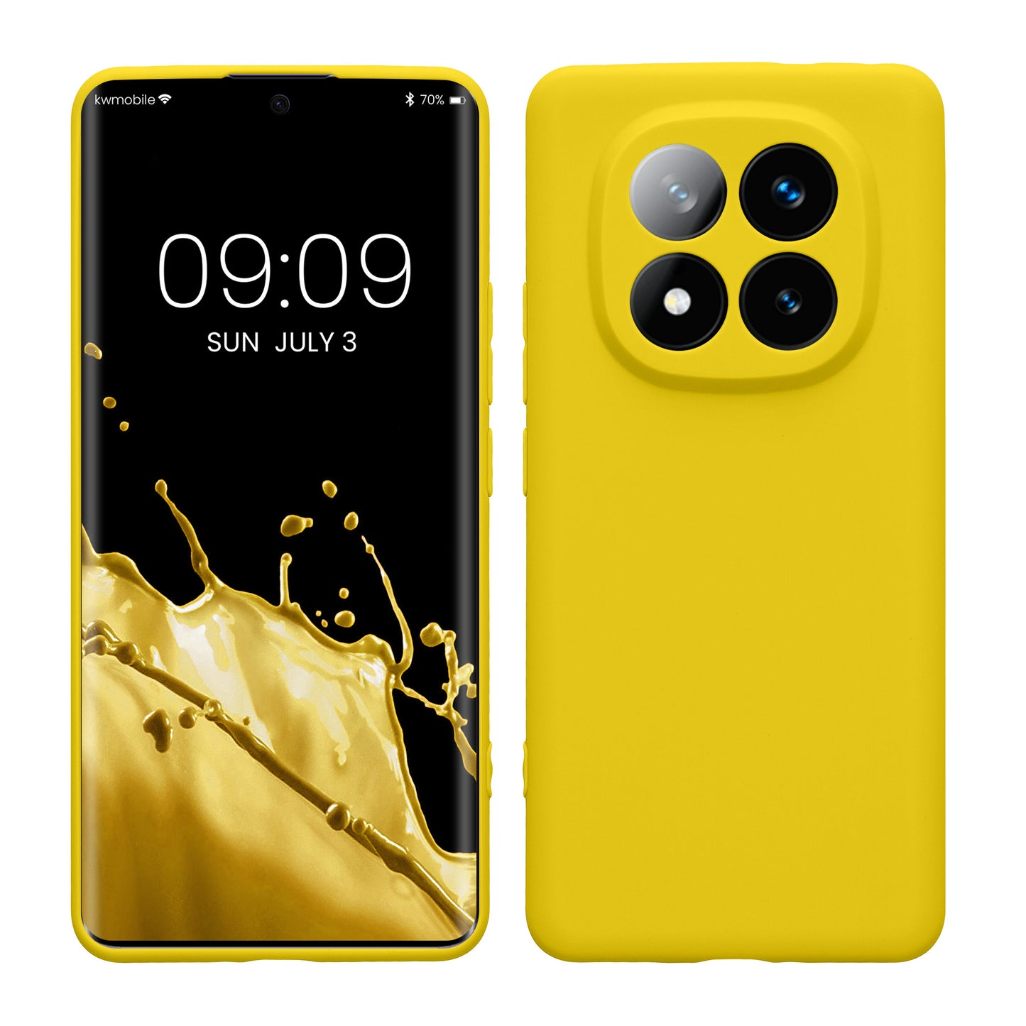kwmobile Handyhülle für Xiaomi Redmi Note 14 Pro+ 5G / Redmi Note 14 Pro Plus 5G Hülle - weiches Handy Silikon Case - Schutzhülle Cover - Strahlend Gelb Strahlend Gelb  