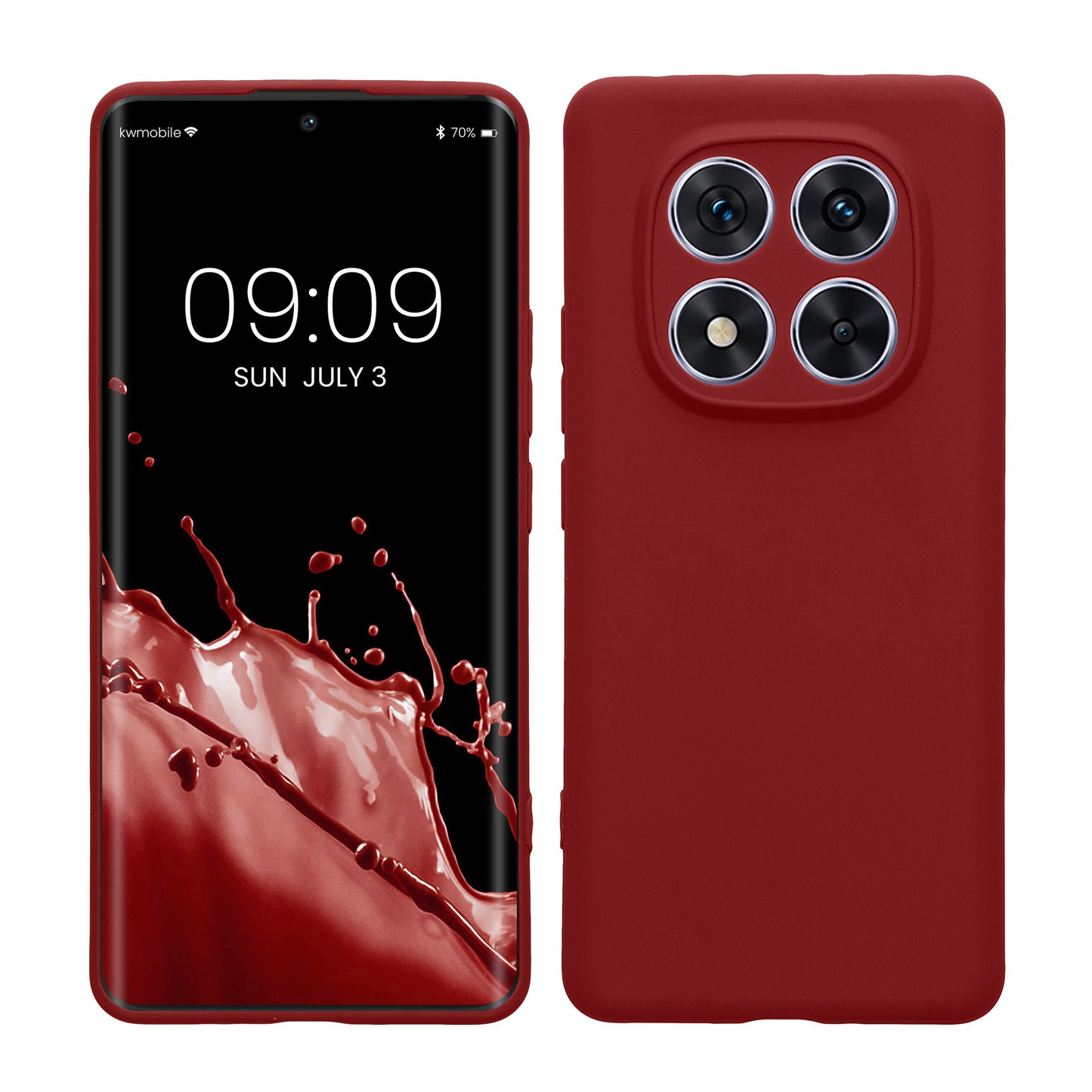 kwmobile Handyhülle für Xiaomi Redmi Note 14 Pro 5G / Poco X7 Hülle - weiches Handy Silikon Case - Schutzhülle Cover - Rhabarber Rot Rhabarber Rot  