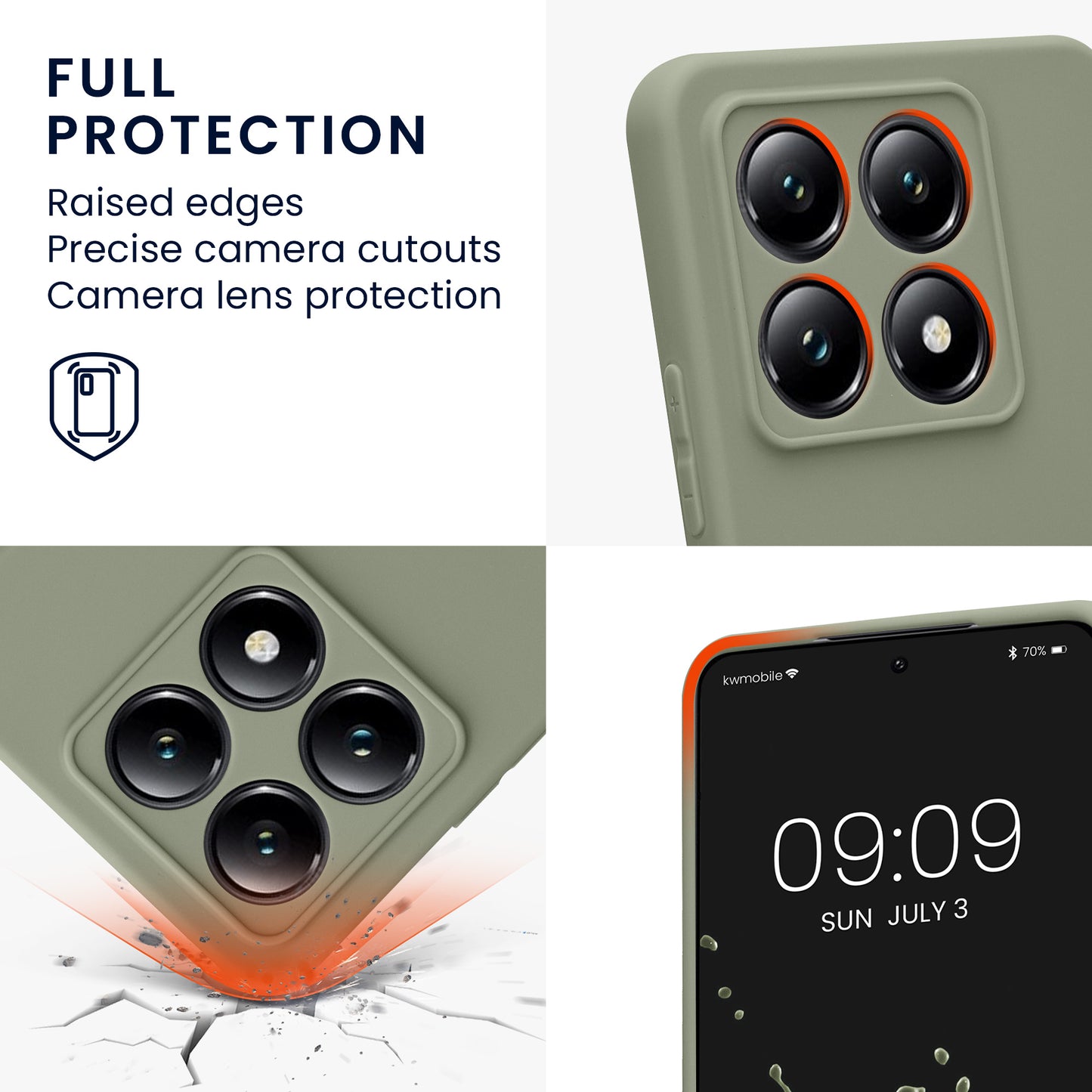 kwmobile Handyhülle für Xiaomi 14T Hülle - weiches Handy Silikon Case - Schutzhülle Cover
