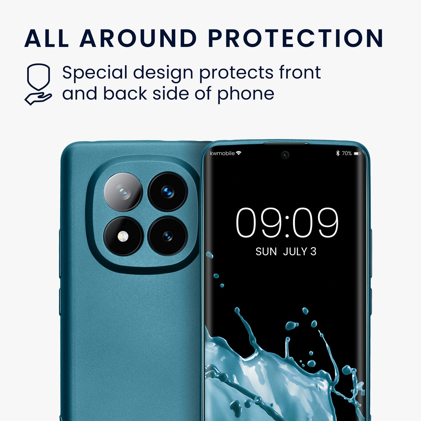 kwmobile Handyhülle kompatibel mit Xiaomi Redmi Note 14 Pro+ 5G / Redmi Note 14 Pro Plus 5G Hülle - weiche Silikon Case metallisch schimmernd