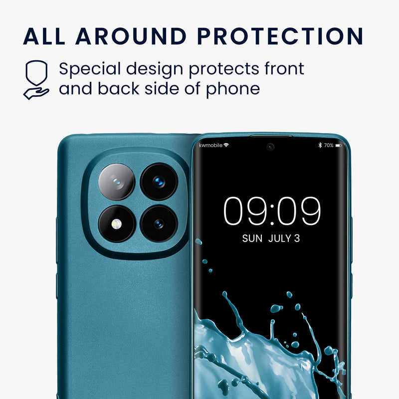 kwmobile Handyhülle kompatibel mit Xiaomi Redmi Note 14 Pro+ 5G / Redmi Note 14 Pro Plus 5G Hülle - weiche Silikon Case metallisch schimmernd