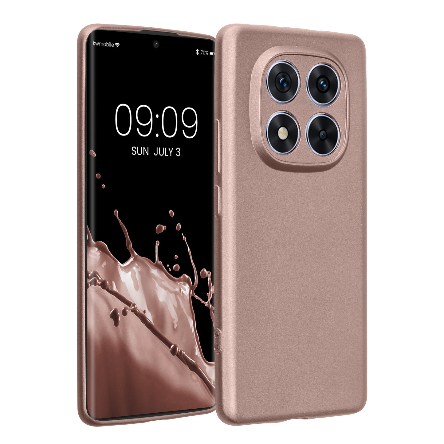 kwmobile Handyhülle für Xiaomi Redmi Note 14 Pro 5G / Poco X7 Hülle - weiche Silikon Case metallisch schimmernd - Schutzhülle Cover - Metallic Arctic Berry Metallic Arctic Berry  