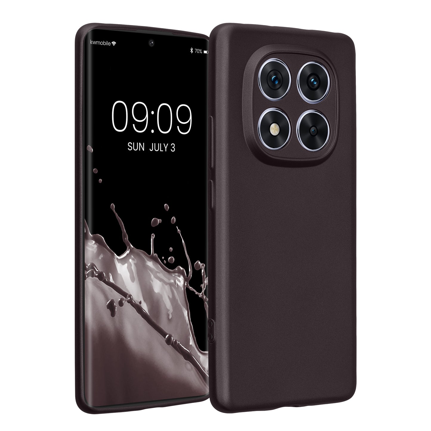 kwmobile Handyhülle für Xiaomi Redmi Note 14 Pro 5G / Poco X7 Hülle - weiche Silikon Case metallisch schimmernd - Schutzhülle Cover - Metallic Brombeere Metallic Brombeere  