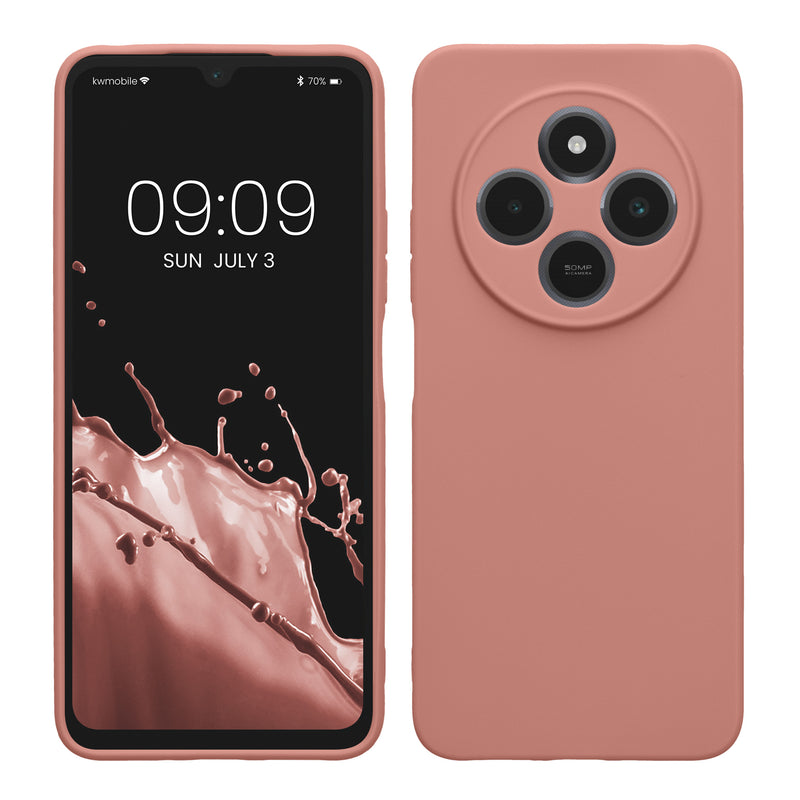 kwmobile Handyhülle für Xiaomi Redmi 14C / Poco C75 Hülle - weiches Handy Silikon Case - Schutzhülle Cover - Winter Rose Winter Rose  