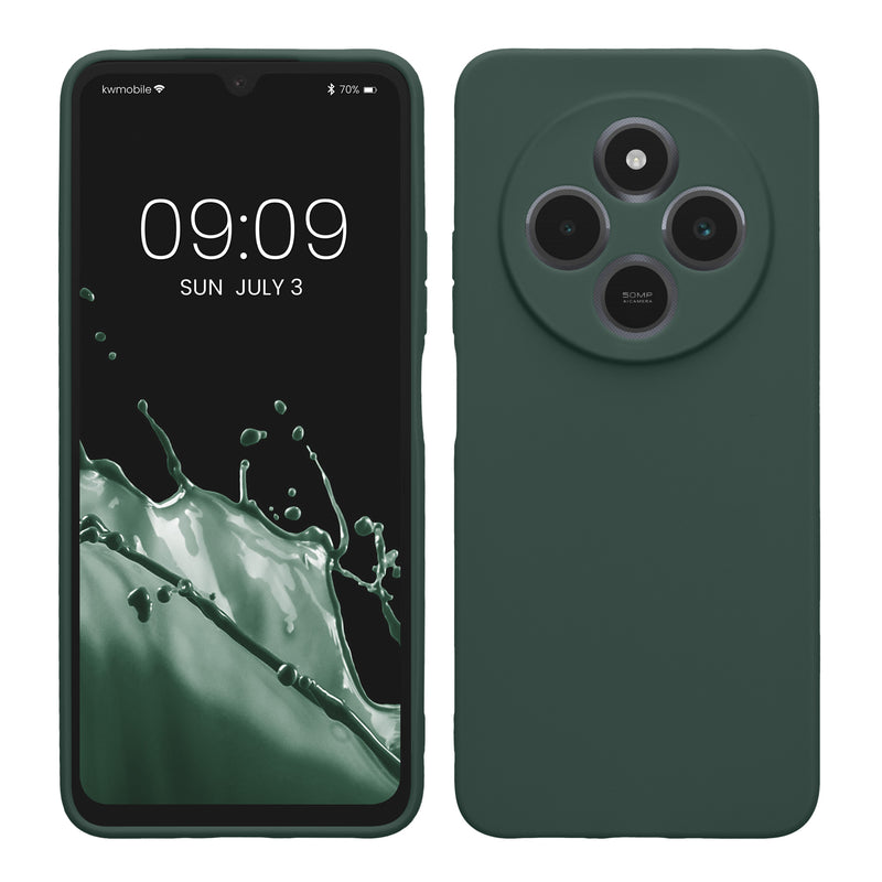 kwmobile Handyhülle für Xiaomi Redmi 14C / Poco C75 Hülle - weiches Handy Silikon Case - Schutzhülle Cover - Moosgrün Moosgrün  