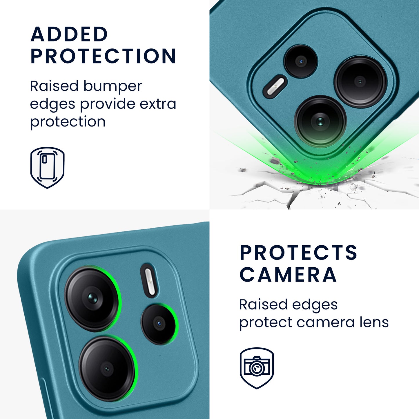 kwmobile Handyhülle für Xiaomi Redmi Note 14 4G (Nicht für 5G) Hülle - weiche Silikon Case metallisch schimmernd - Schutzhülle Cover