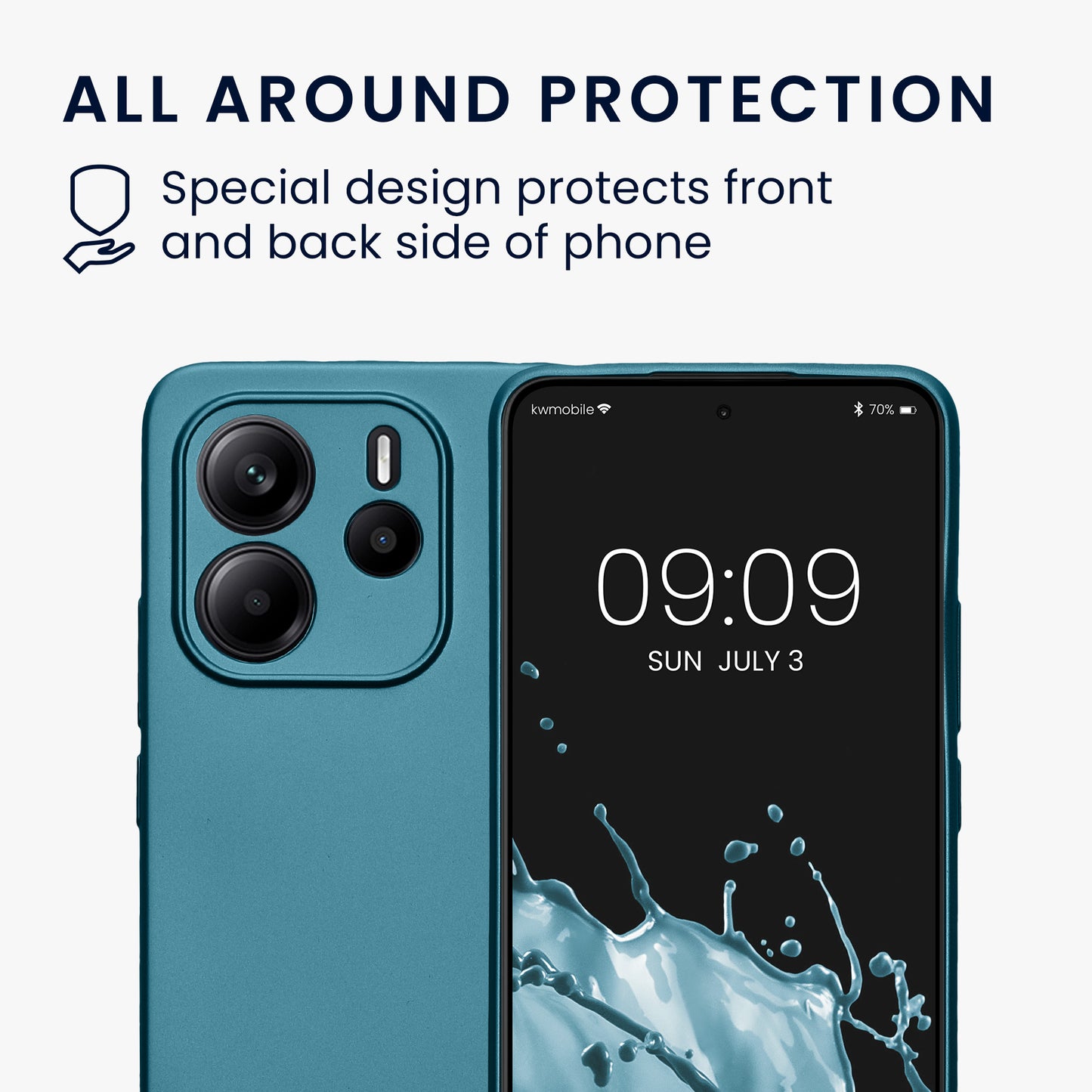 kwmobile Handyhülle für Xiaomi Redmi Note 14 4G (Nicht für 5G) Hülle - weiche Silikon Case metallisch schimmernd - Schutzhülle Cover