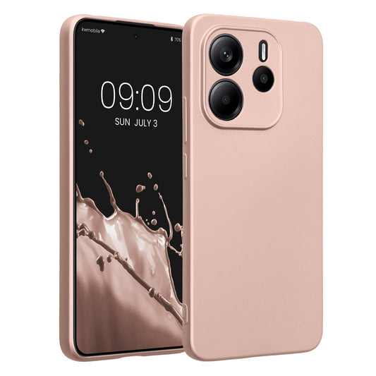 kwmobile Handyhülle für Xiaomi Redmi Note 14 4G (Nicht für 5G) Hülle - weiche Silikon Case metallisch schimmernd - Schutzhülle Cover