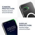 Google Pixel 9a transparente Handyhülle mit TPU Bumper mit MagSafe und Eckenschutz