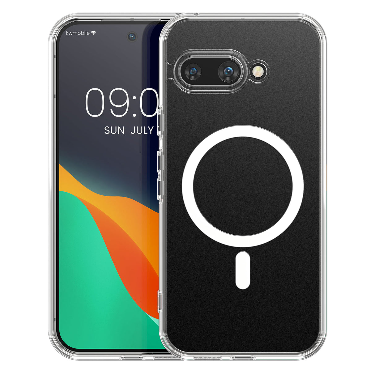 Google Pixel 9a transparente Handyhülle mit TPU Bumper mit MagSafe und Eckenschutz
