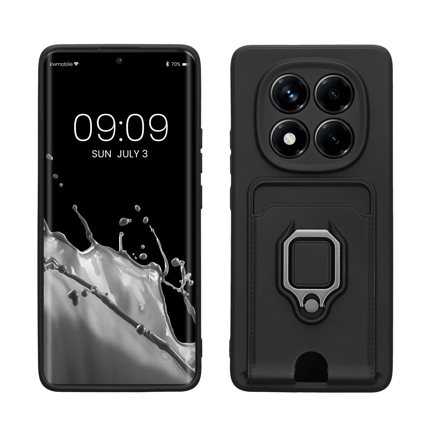 kwmobile Handyhülle kompatibel mit Xiaomi Redmi Note 14 Pro 5G / Poco X7 - Softcase mit Kameraschutz - Kartenfach