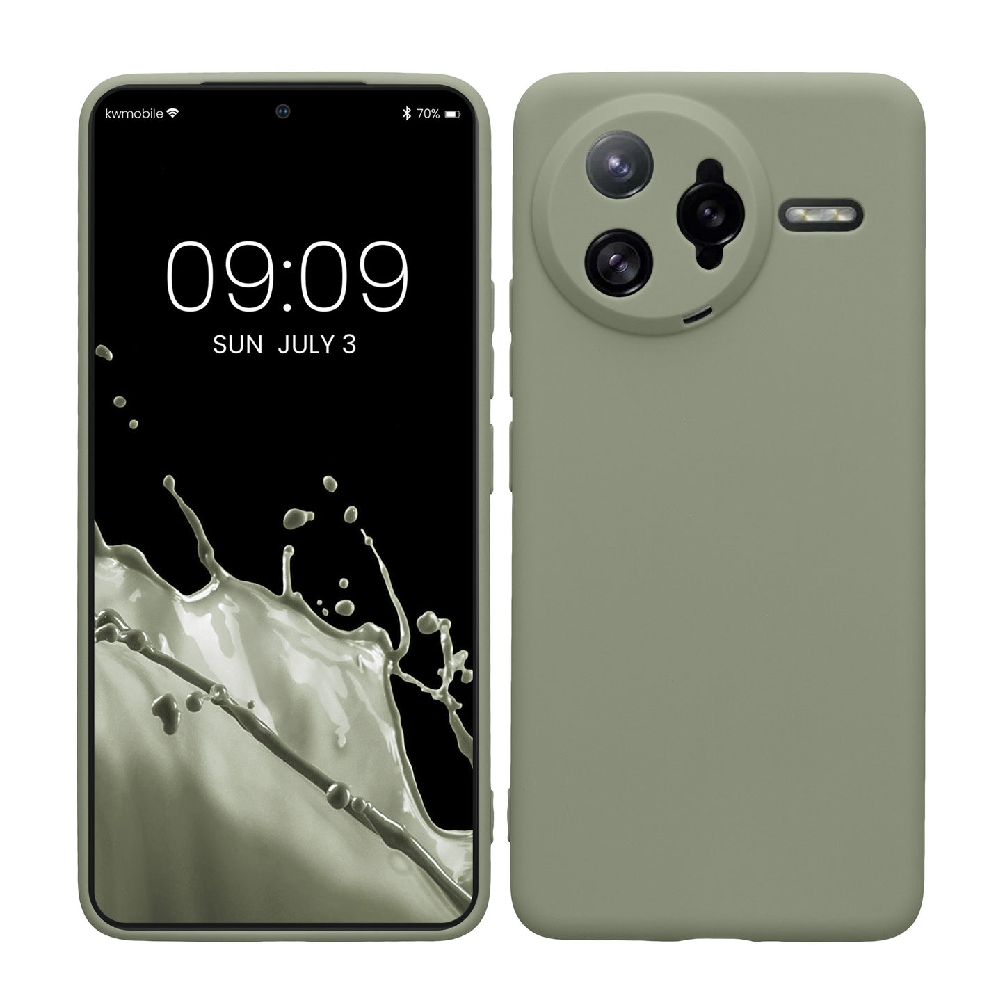 kwmobile Handyhülle für Xiaomi Poco F7 Ultra Hülle - weiches Handy Silikon Case - Schutzhülle Cover - Graugrün Graugrün  
