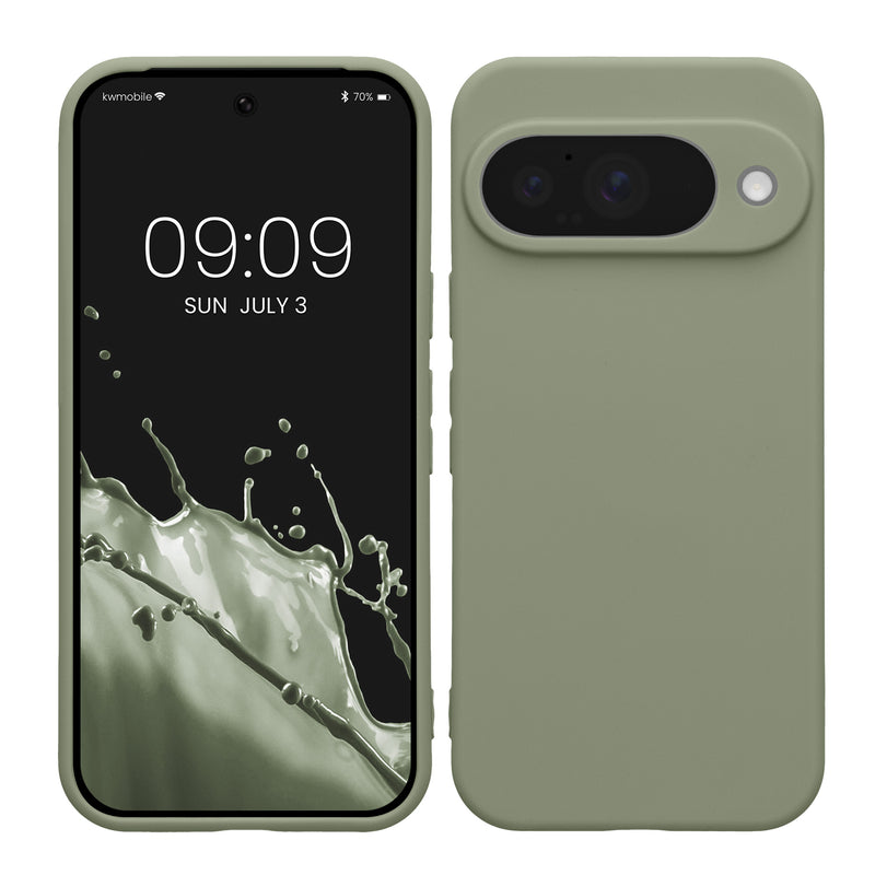kwmobile Handyhülle für Google Pixel 10 Hülle - weiches Handy Silikon Case - Schutzhülle Cover - Graugrün Graugrün  