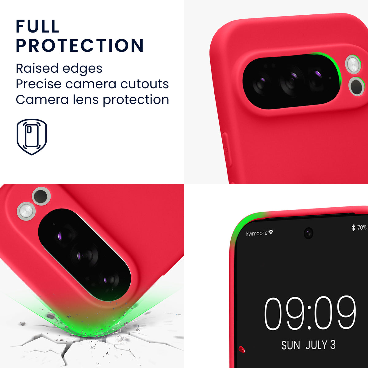 kwmobile Handyhülle für Google Pixel 10 Pro Hülle - weiches Handy Silikon Case - Schutzhülle Cover